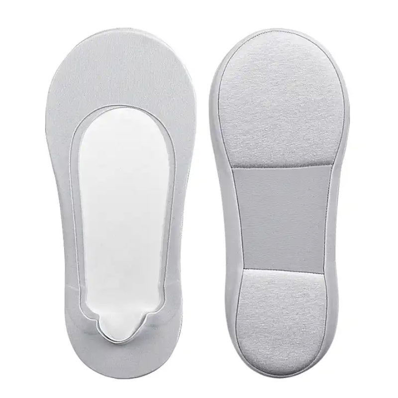 Grå lave strømper med polstrede felter ved hæl og forfod