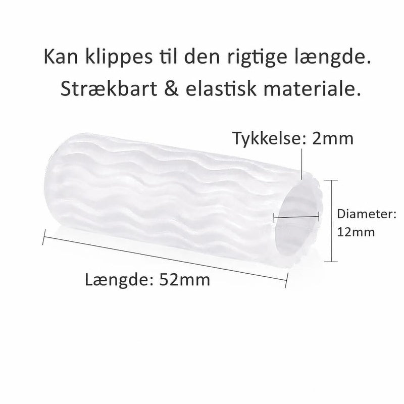 Gennemsigtig elastisk tåhætte med bølget struktur og angivne mål