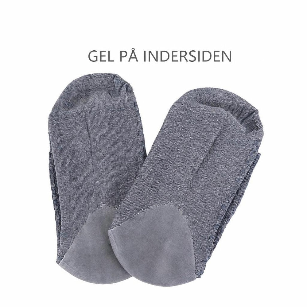 Grå hælstrømper med gelpuder på indersiden