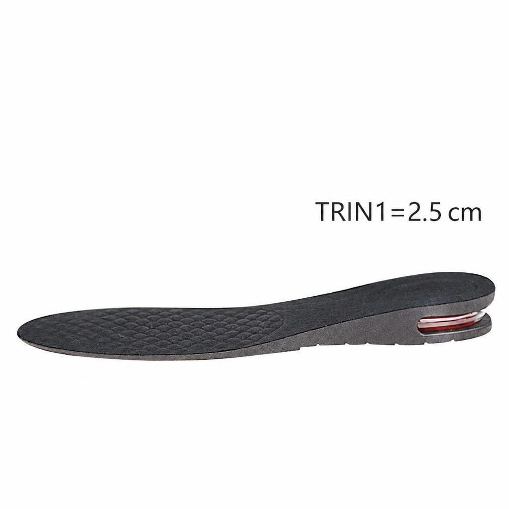 Sort hælindlæg til sko i trin 1, 2,5 cm højde