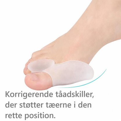 Silikone tåseparator på fod ved storetåen til hallux valgus