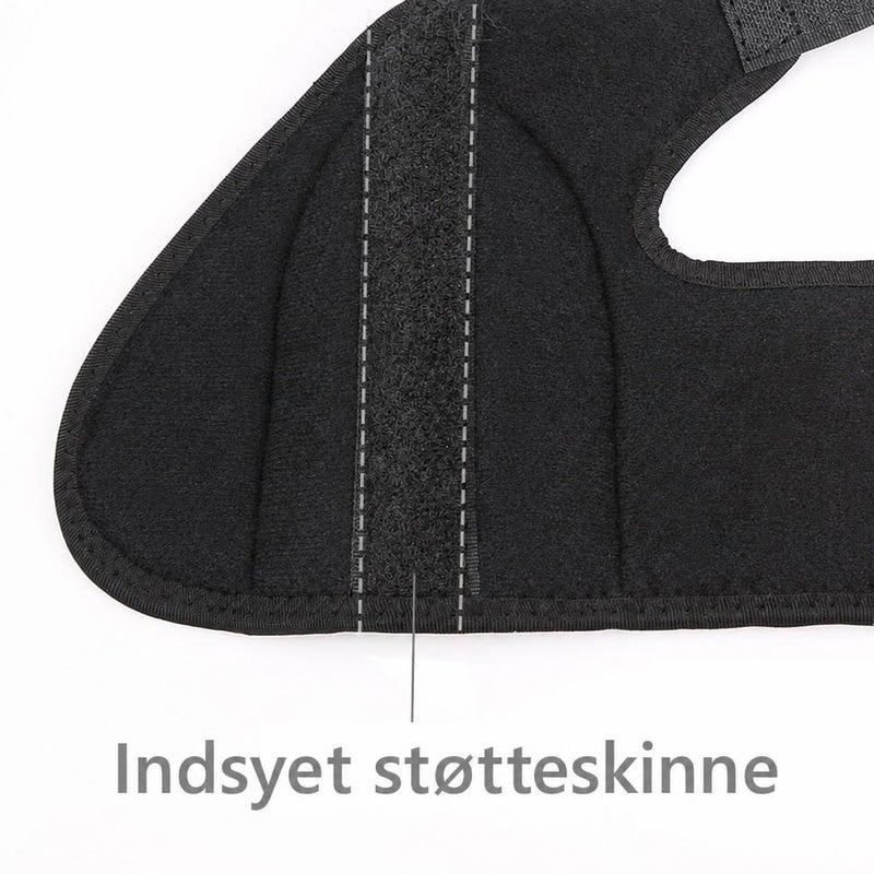 Sort hallux valgus-støtteskinne i tekstil med indsyet skinne