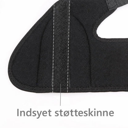 Sort hallux valgus-støtteskinne i tekstil med indsyet skinne