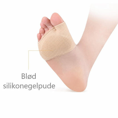Fod med beige forfodsbeskytter og blød silikongelpude