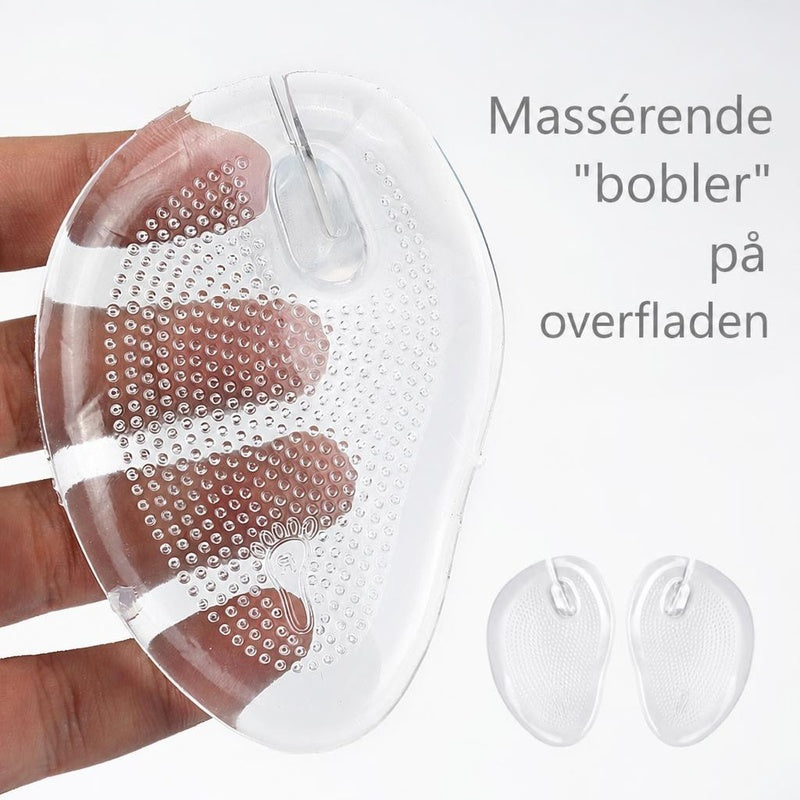 Gennemsigtigt silikone-forfodsindlæg til flip-flops med masserende bobler