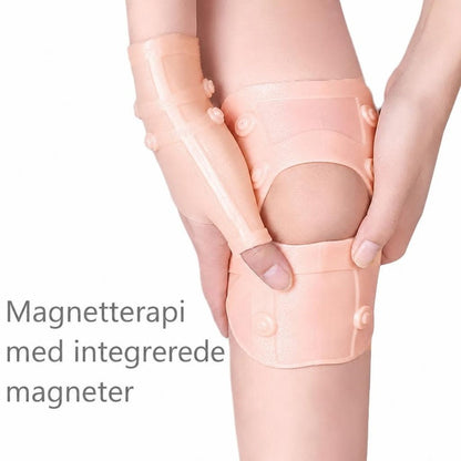 Hudfarvet silikone knæstøtte og håndledsstøtte med små runde magneter