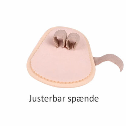 Beige forfodsstøtte til hammertå med to tåstropper og justerbar rem