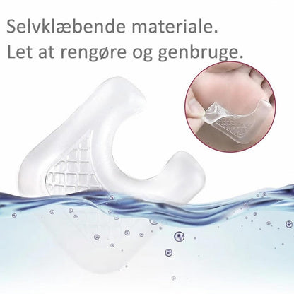 Selvklæbende transparent gel-fodbeskytter med rillet overflade og vandmotiv