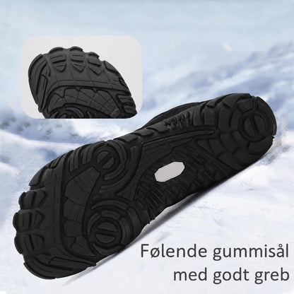 Sort fleksibel gummisål til barfodssko med groft mønster