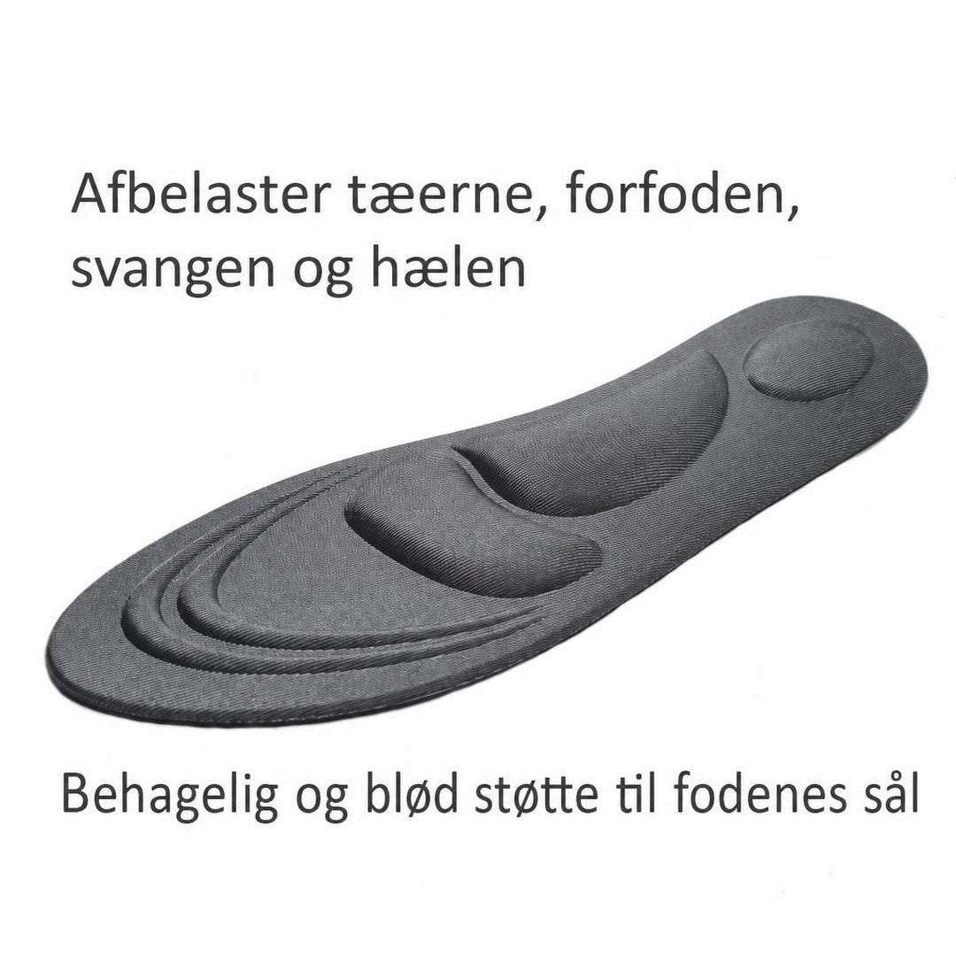 Grå indlægssål med støttezoner til hæl, svang og forfod
