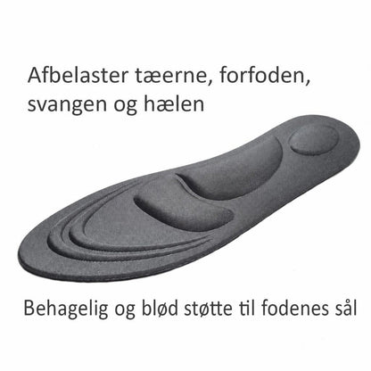 Grå indlægssål med støttezoner til hæl, svang og forfod