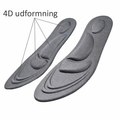 Grå indlægssåler med hævede støttezoner og 4D udformning