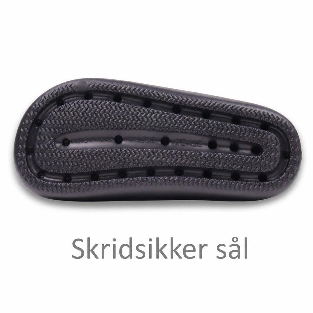 Sort Bounce tøffel med mønstret, skridsikker sål