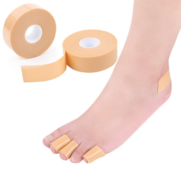 Beige skumtape på ruller og påsat tæer og hæl