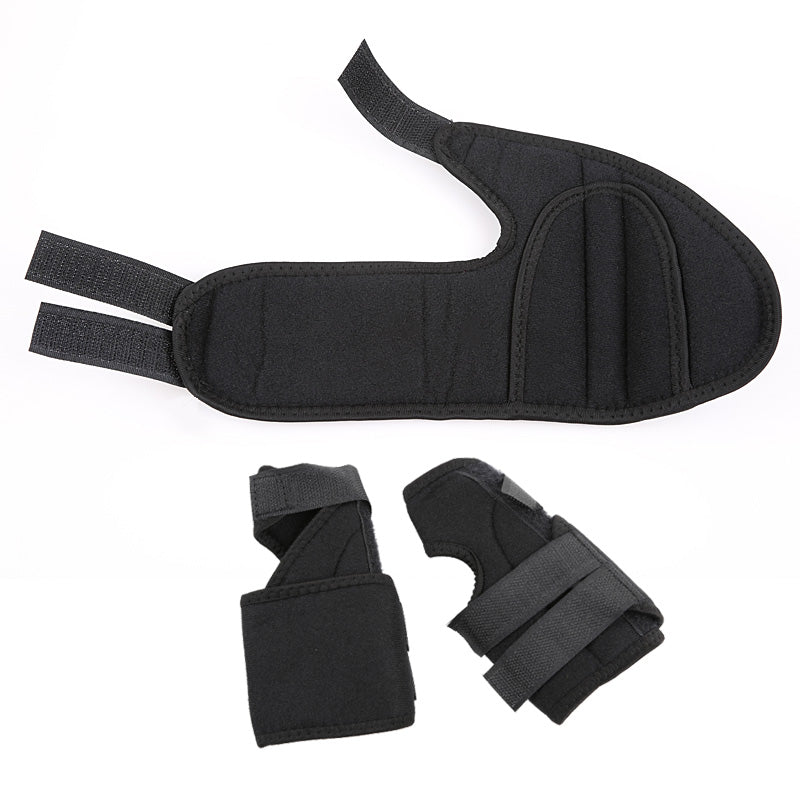Sorte tekstilskinner til hallux valgus med justerbare velcrostropper