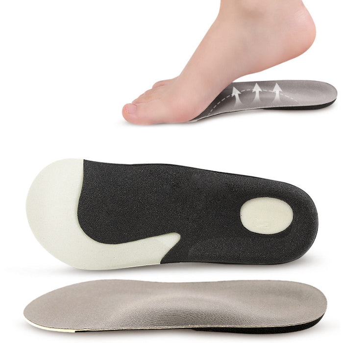 Halvsula skoinlæg med memoryfoam, svangstøtte og hælpude i flere vinkler