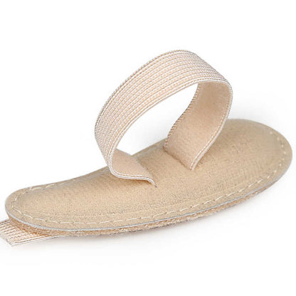 Beige hammertåstøtte med polstret pude og elastisk strop