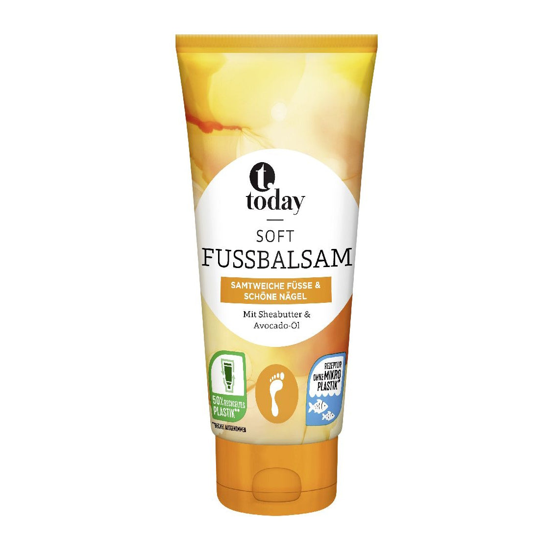 Today Soft fodbalsam i gul tube med orange låg
